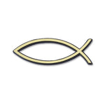 Hochreliefschild Fischkontur 13cm goldfarben