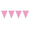 Wimpelkette einfarbig 10 m mit XL-Wimpeln - Rosa