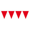 Wimpelkette einfarbig 10 m mit XL-Wimpeln - Rot