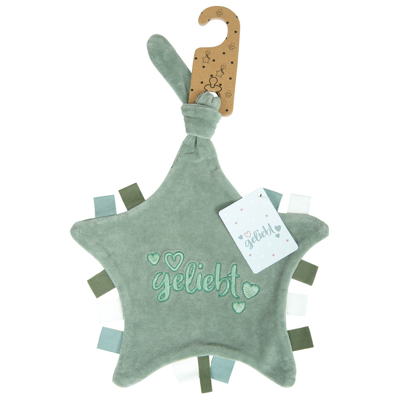 Baby-Schmusetuch "geliebt" salbei