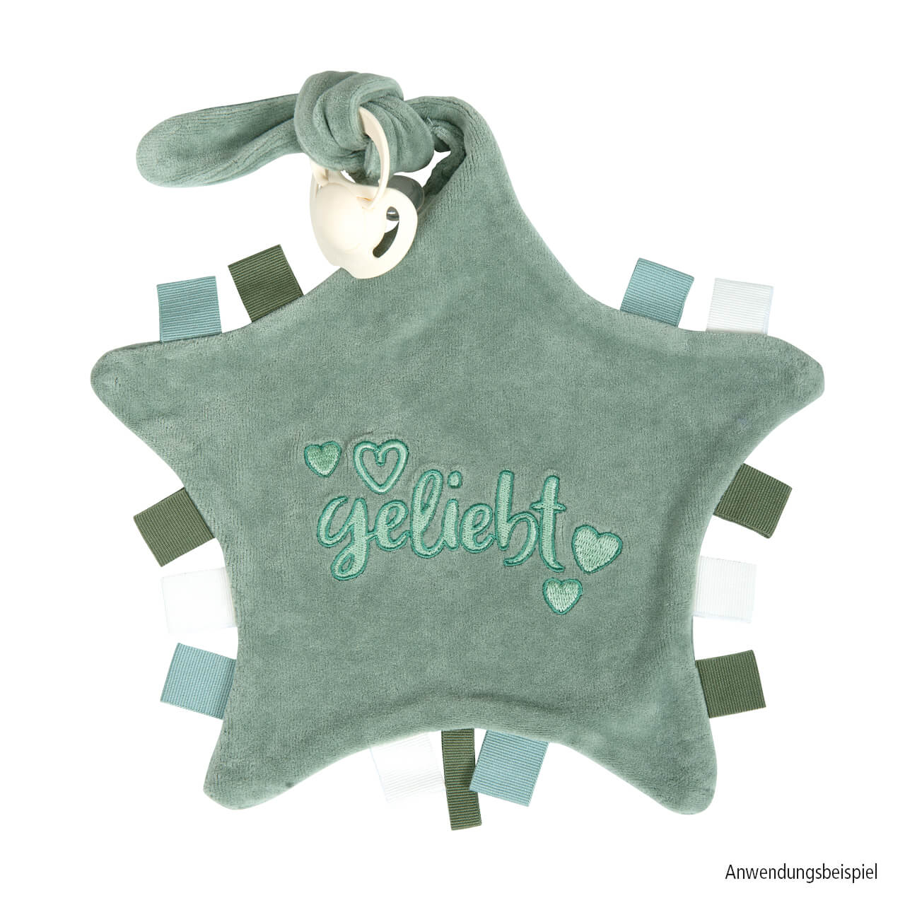 Baby-Schmusetuch "geliebt" salbei