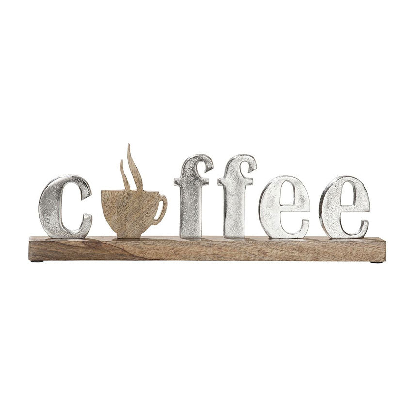 Deko Schriftzug "coffee" 43x14x5 cm aus Holz und Metall