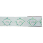 Dekoband mit Draht Motiv "with love" 40mm x 5m mint/weiß