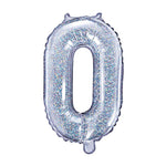 Folienballon Holographic 35cm Zahl 0