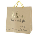 Geschenktasche mit Druck "Schön dass es dich gibt" 38x38x20cm