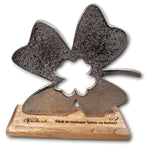 Graviertes Deko Kleeblatt mit Wunschtext 15x15,5x5 cm personalisiertes Geschenk
