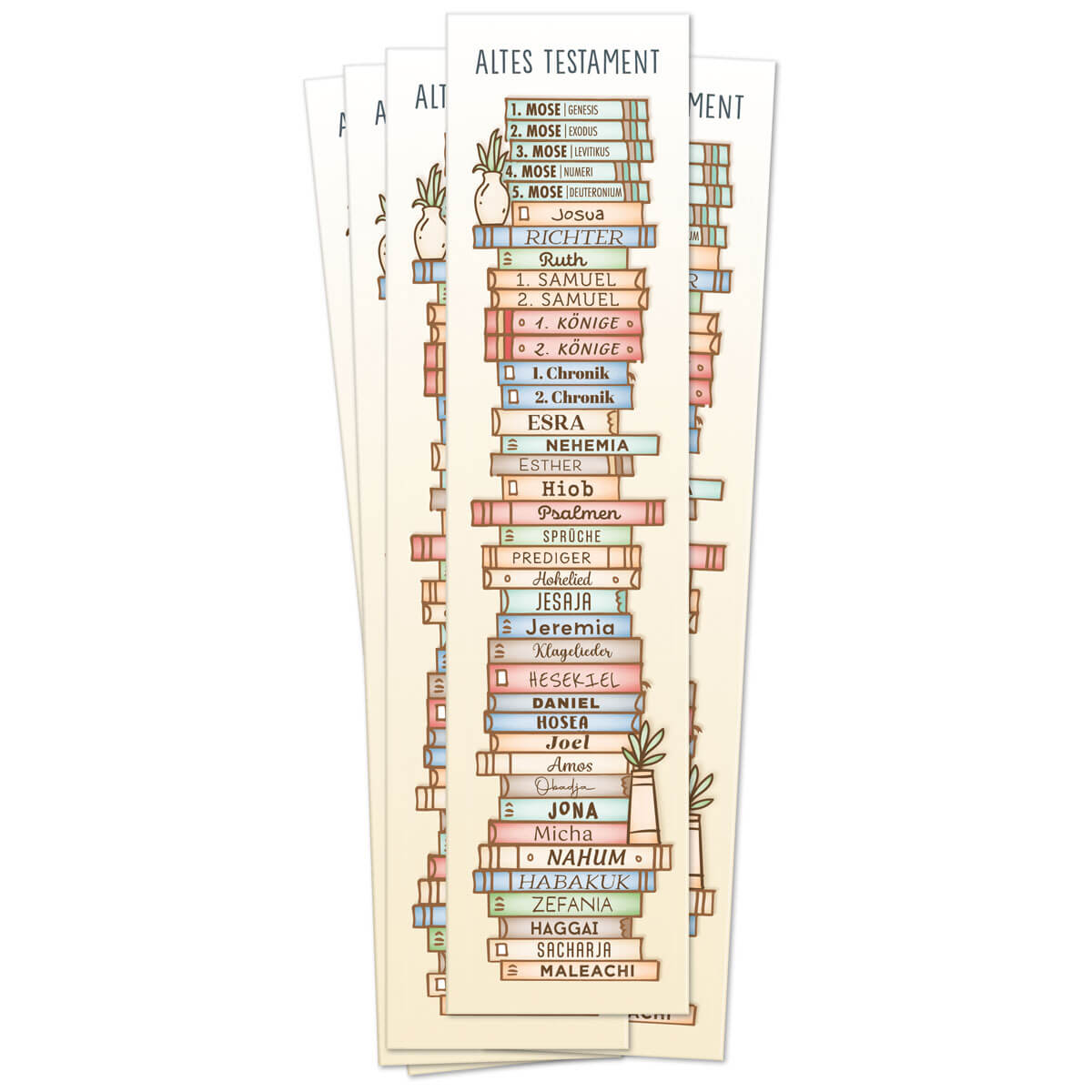 Lesezeichen Motiv "Bücher der Bibel" 10St. aus kräftigem Papier