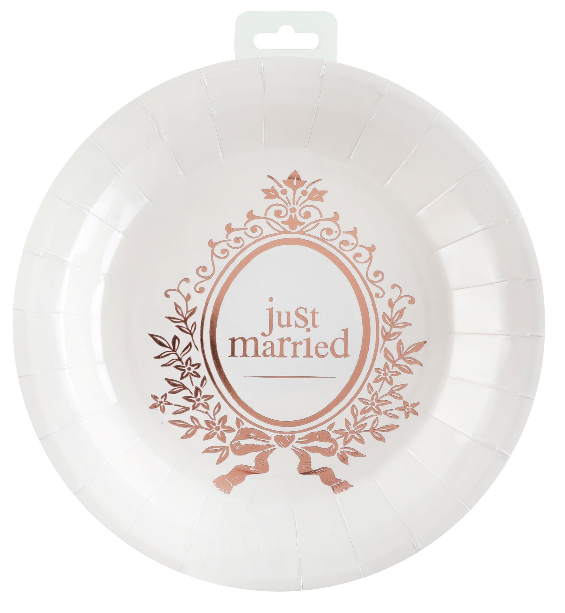 Pappteller "Just married" roségold