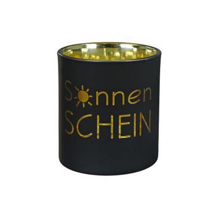 Windlicht schwarz gold