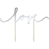 Tortendeko Cake Topper love 17cm - Silber