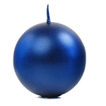 Runde Kerzen 8cm 6er-Pack metallic-dunkelblaukerzen dunkelblau