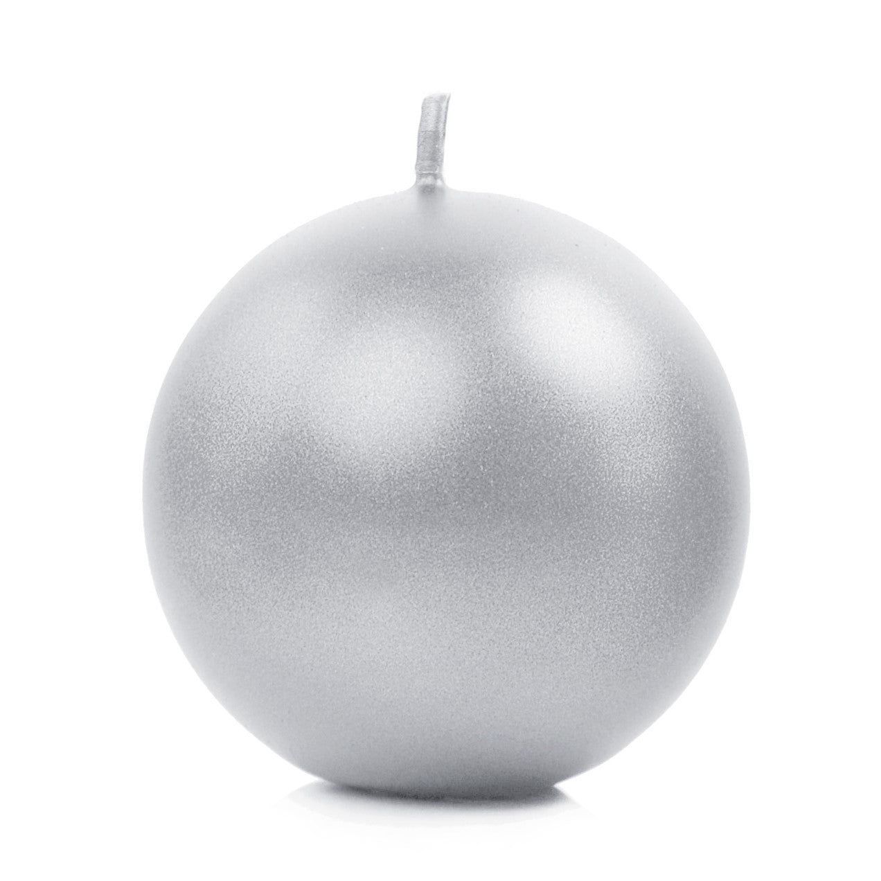 Runde Kerzen 8cm 6er-Pack silber