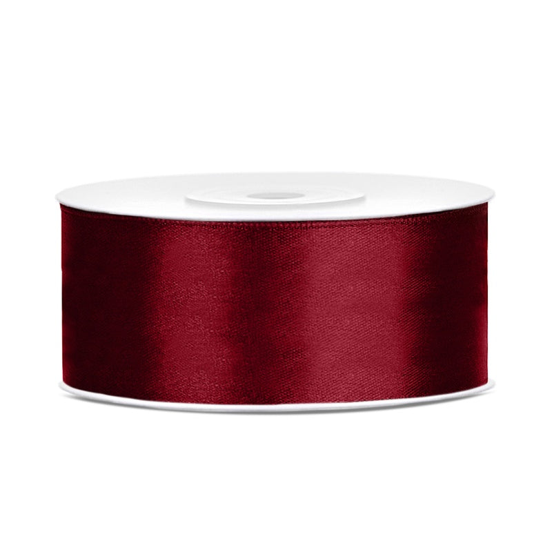 Satinband 25 mm x 25 m bordeaux