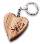Schlüsselanhänger Herz 5 cm aus Olivenholz personalisiertes Geschenk