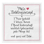 Servietten "mein Lieblingsrezept" 20 Stk. weiß/schwarz/rot