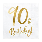 Servietten mit Gold-Druck "90th Birthday"