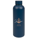 Trinkflasche "Mein Anker" dunkelblau mit kupferfarbenen Metallic-Details