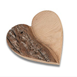 personalisiertes Holzherz mit Rinde 15cm - mit Gravur zur Hochzeit