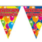 (0,10€/m) Wimpelkette mit bunten Luftballons 10m (15 Flaggen)