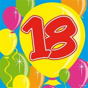 Servietten 20er-Pack 25x25cm Zahl 18