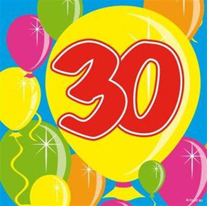 Servietten 20er-Pack 25x25cm Zahl 30
