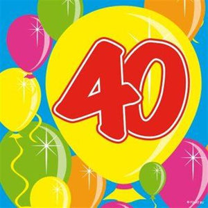 Servietten 20er-Pack 25x25cm Zahl 40