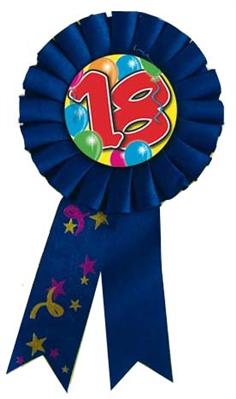 Rosette ZAHL 18 blau
