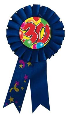 Rosette ZAHL 30 blau