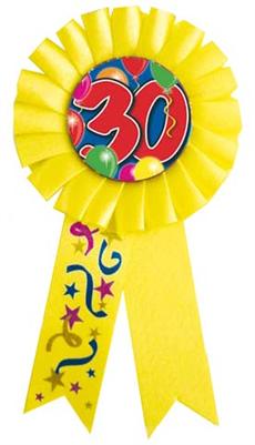 Rosette ZAHL 30 gelb
