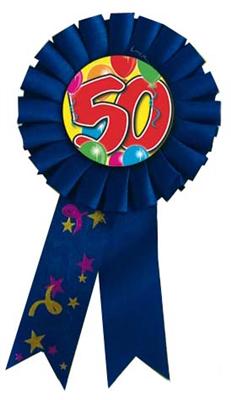 Rosette ZAHL 50 blau