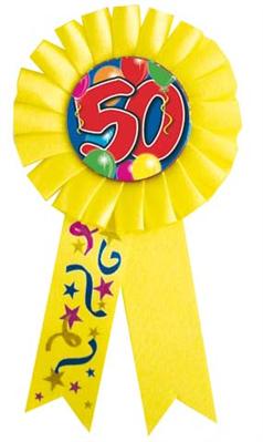 Rosette ZAHL 50 gelb