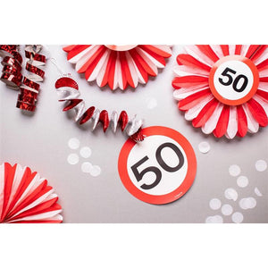 Rotorspiralen Verkehrsschild ZAHL 50