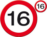 Untersetzer,Tisch,Becher,Zahl,Verkehrszeichen,Zahl 16,16. Geburtstag,Dekoration,verkehr,schild