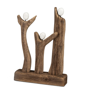 Holz-natur Familie 3er-Gruppe 24cm