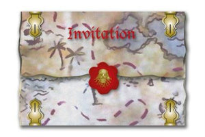 8 Piraten Einladungskarten red pirat