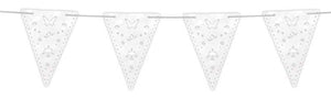 Wimpelkette fester Karton Pearl Weiss 4 Meter