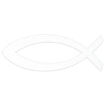 Fisch Aufkleber Auto, einfarbig weiß 9cm