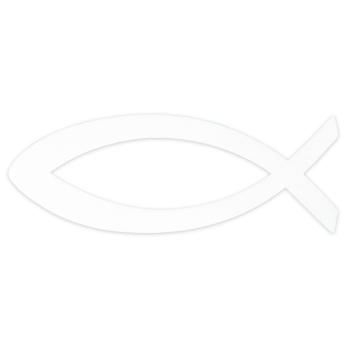 Fisch Aufkleber Auto, einfarbig weiß 9cm