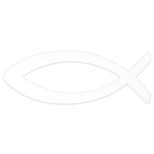 Fisch Aufkleber Auto, einfarbig weiß 9cm