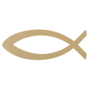 Fisch Aufkleber Auto, einfarbig golden 9cm
