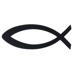 Fisch Aufkleber Auto, einfarbig schwarz 9cm