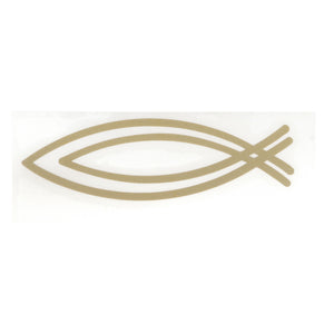 Fisch-Aufkleber in Doppelkontur 9,5 cm gold wetterfest und lichtbeständig - für Auto & Deko