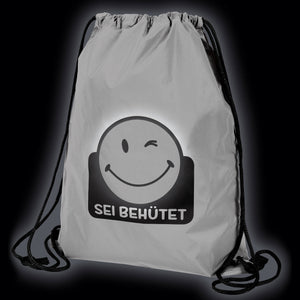Reflektierender Rucksack Kinder "Sei behütet" Reflektor Freizeitbeutel 33x43 cm