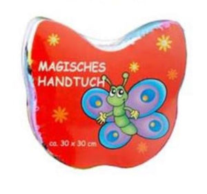 Magisches Handtuch mit buntem Druck 30x30cm aus Baumwolle 11899 Schmetterling