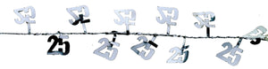 Draht-Girlande Zahl 25 silber
