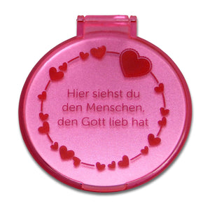 Taschenspiegel - Herzen pink