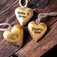 Personalisiertes Holzherz Juteschnur 5cm golden