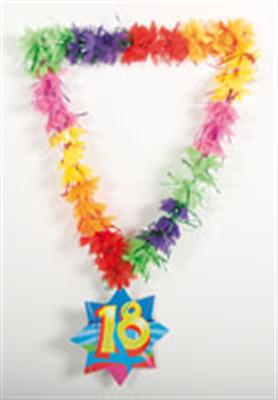 Hawaii Kette Zahl 18 bunt