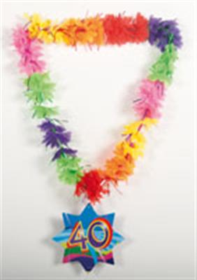 Hawaii Kette Zahl 40 bunt