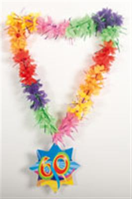 Hawaii Kette Zahl 60 bunt